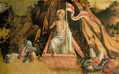 La resurrezione, pannello predella destro dal polittico di San Silvestro, 1468 (tempera su pannello) da Carlo Crivelli